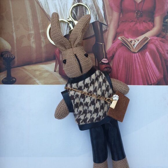 Bunny Rabbit Key Chain Key Ring Handbag Purse Charm Fashion Women Accessory Gift - Picture 1 of 3